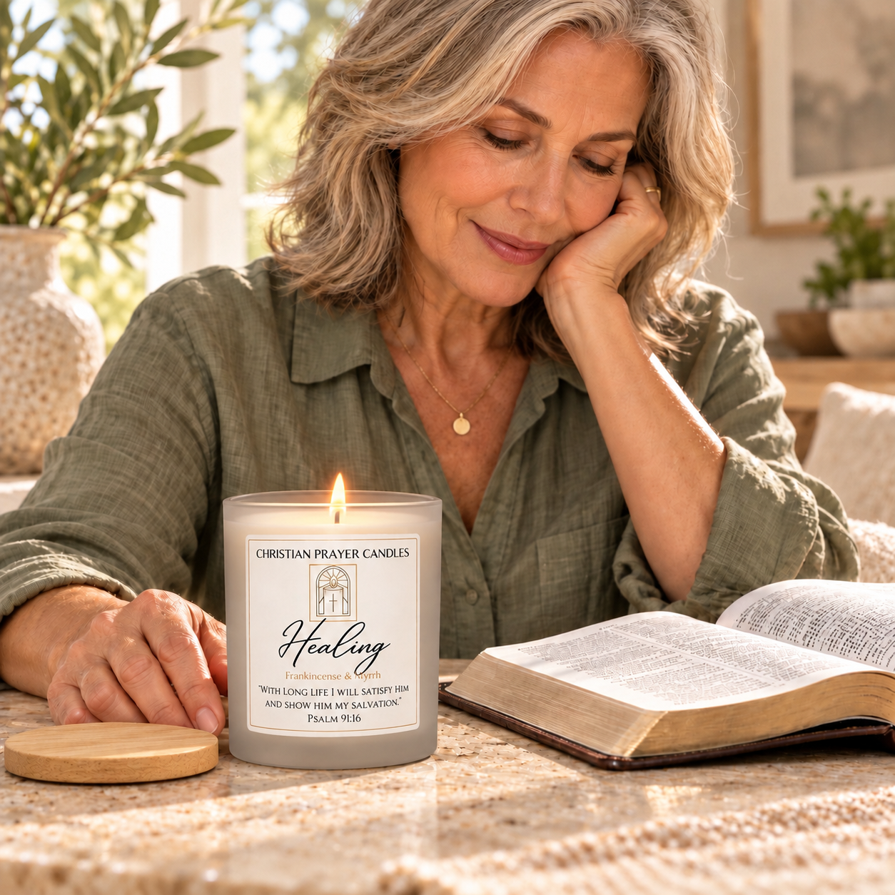 Healing prayer candle