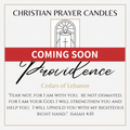 Providence Prayer Candle with Red Coming Soon Banner