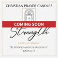 Strength Prayer Candle with Red Coming Soon Banner